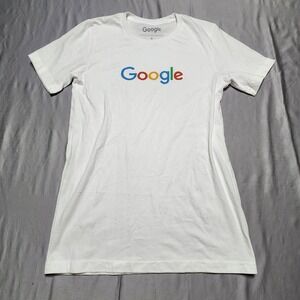 Google Official Merchandise Store White Logo T-Shirt Small Tech Swag Cotton